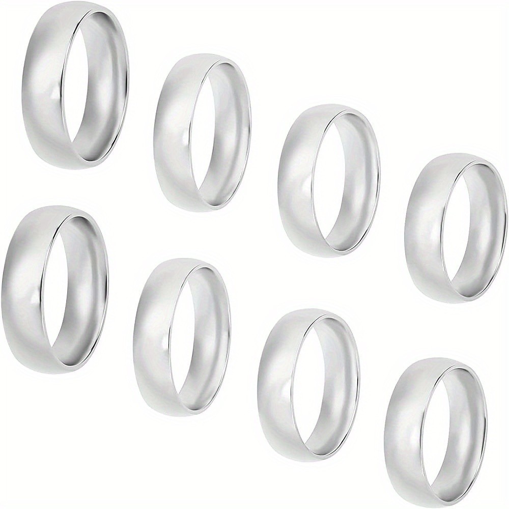 1box 8pcs 4 Sizes Stainless Steel Finger Rings Fashion Midi Rings Comfort Fit