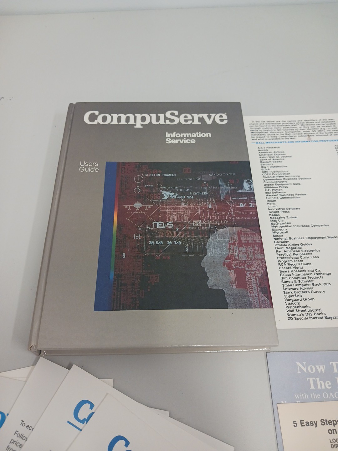 CompuServe Information Service Users Guide (1985) HC W/ Reference Cards