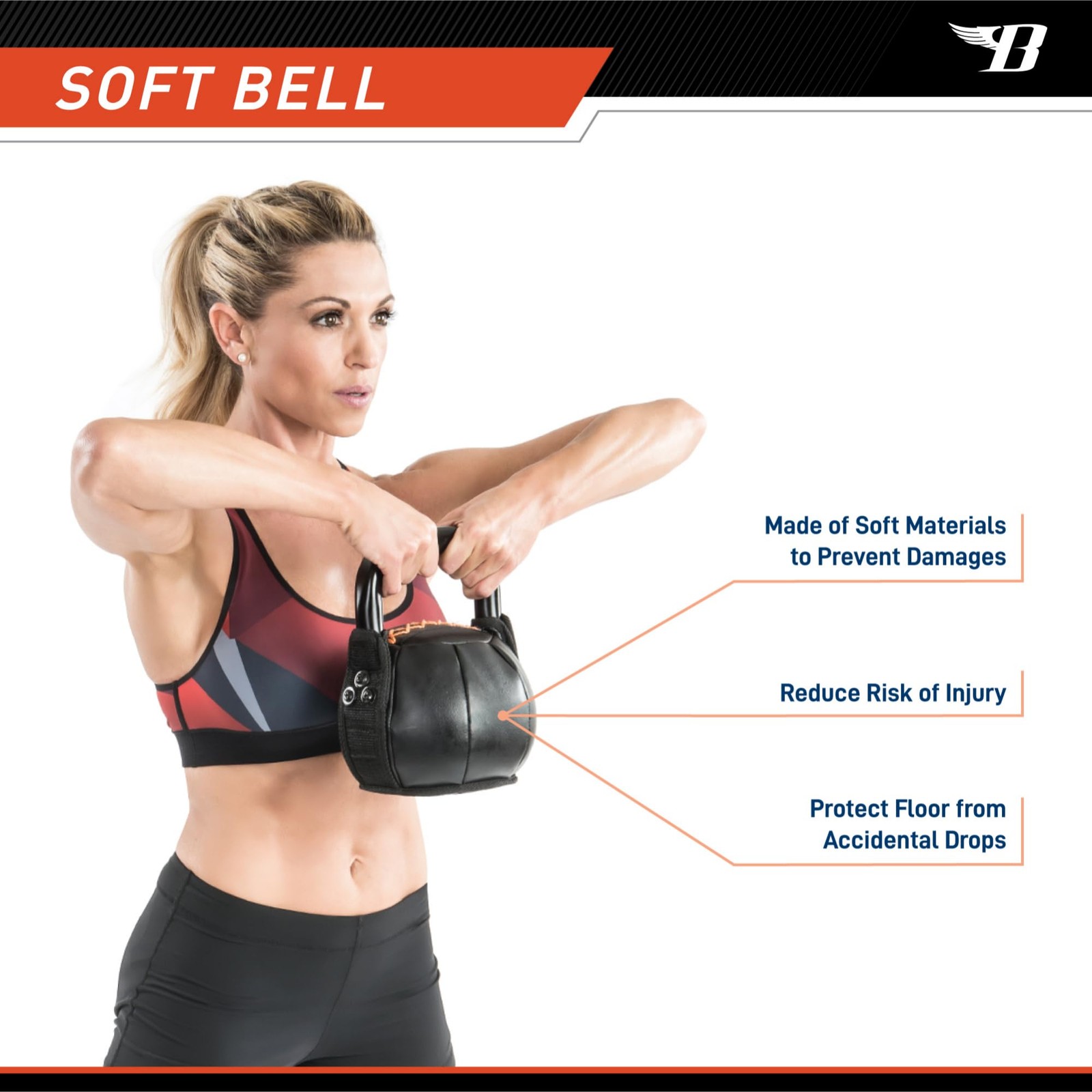by Kim Lyons Soft Kettlebell 10 lb – Ergonomic Handle for Strength, Condition...