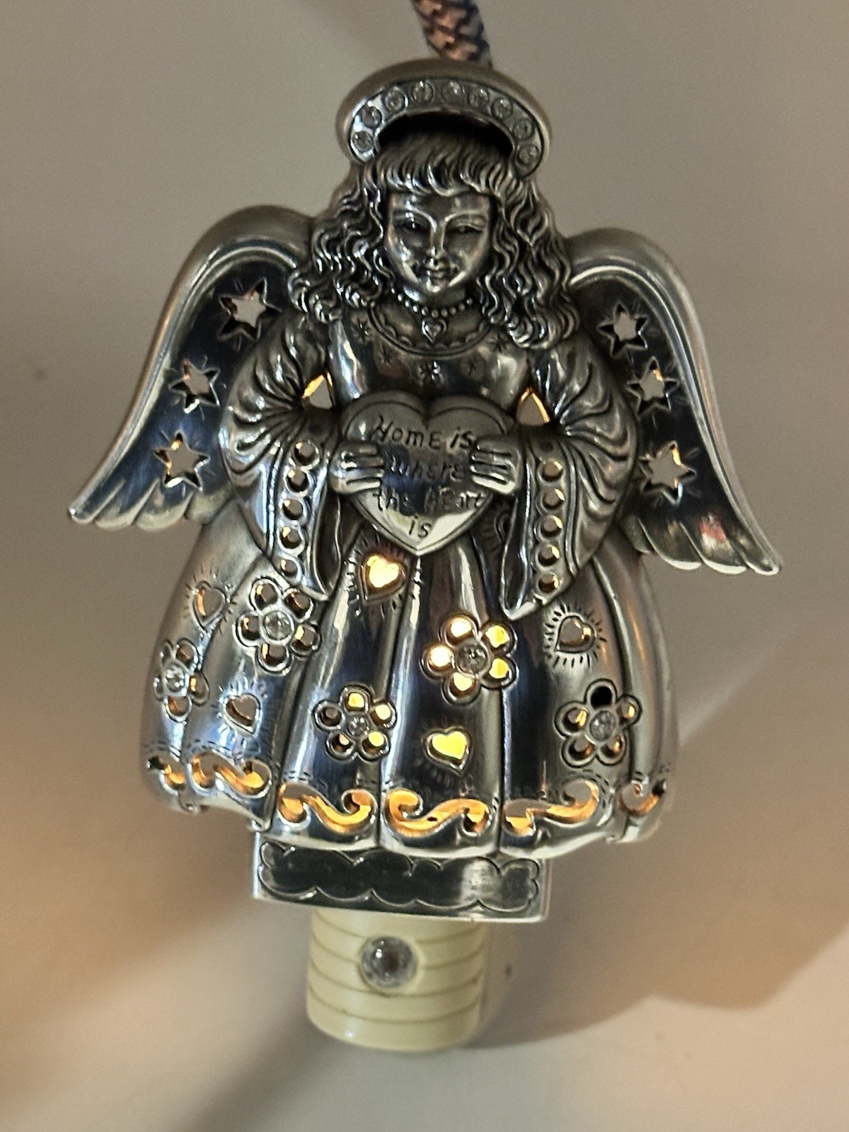 Brighton Angel Heart Night Light  Swarovski Crystal Home Where The Heart Is