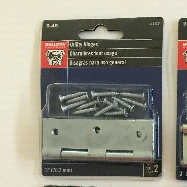 8 Bulldog 3" Utility Hinges Zinc Plated New