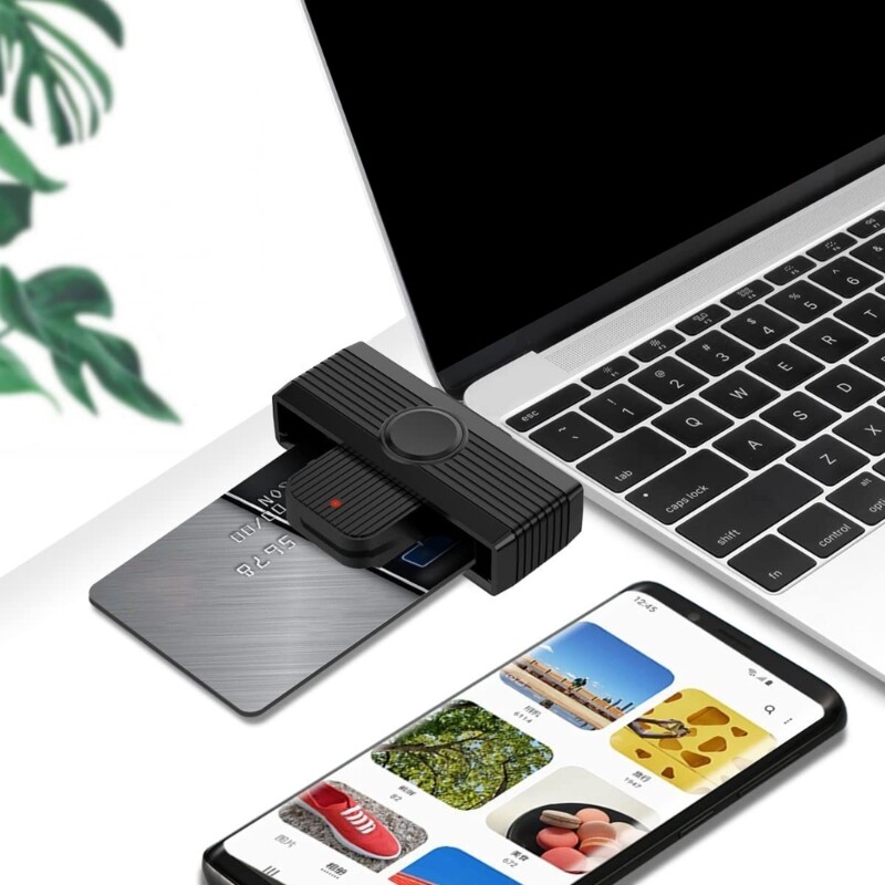 Portable CAC Reader Type C Foldable CAC Card Reader Portable USB C Card Reader