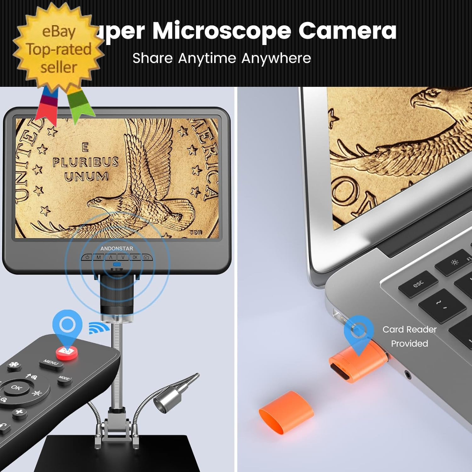 AD210 10.1 Inch LCD Digital Microscope for Adults, Soldering Microscope