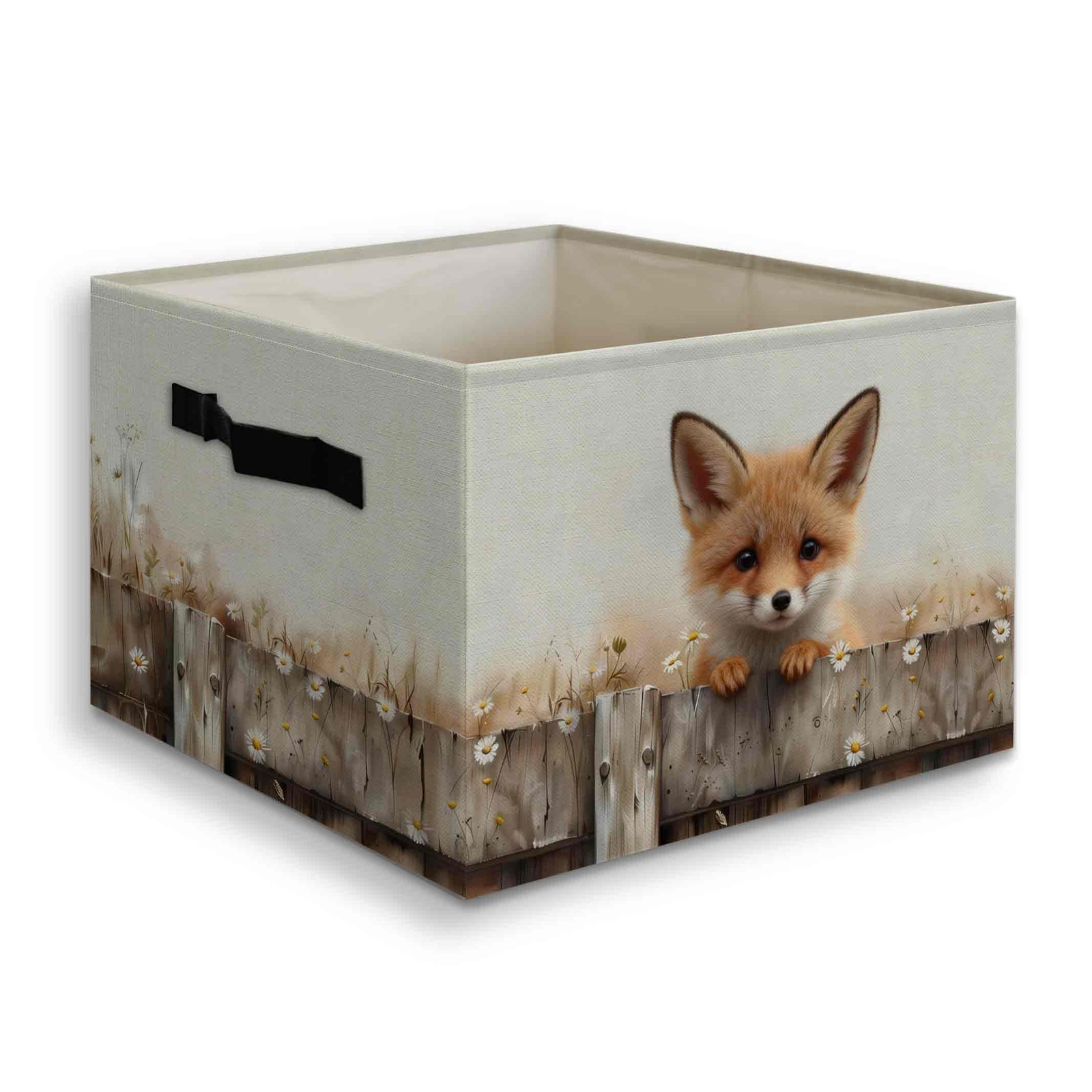 Rustic Fox Gifts Decor Foldable Storage Bins Box with Handles, Farmhouse Coun...