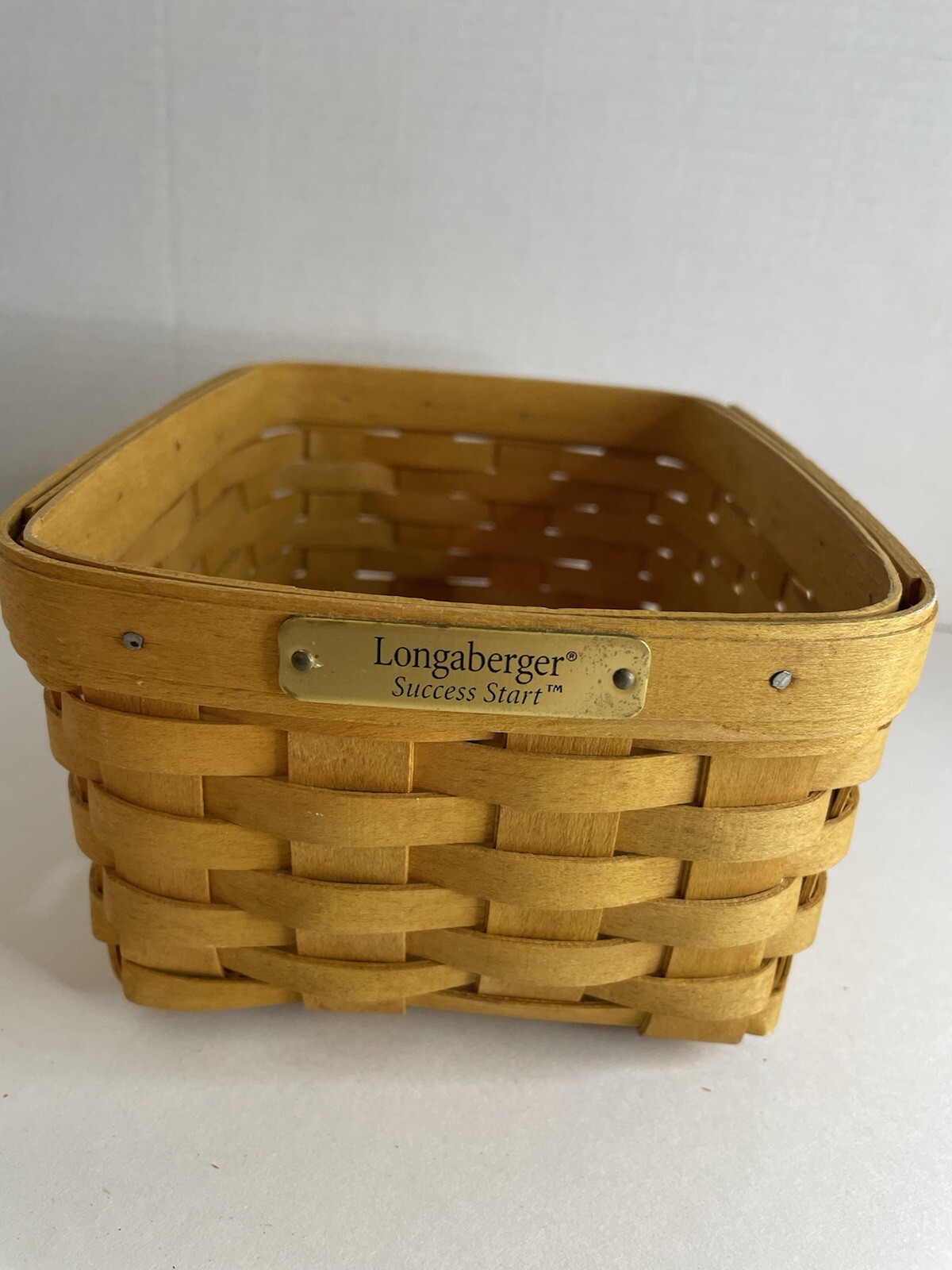 Longaberger 2000 Address Success Start Basket And Protector Set EUC