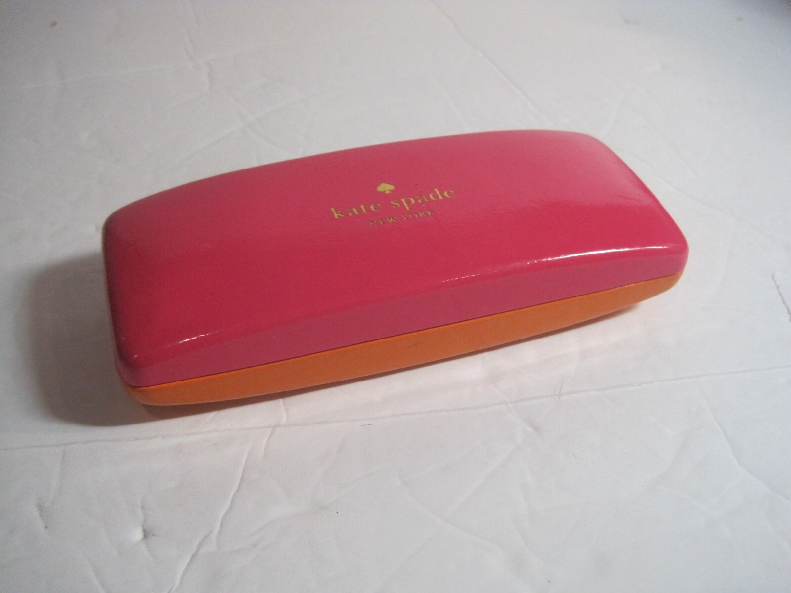 *KATE SPADE Pink & Orange EYES Clam SHELL Sunglass HARD CASE Eye Glass Case*