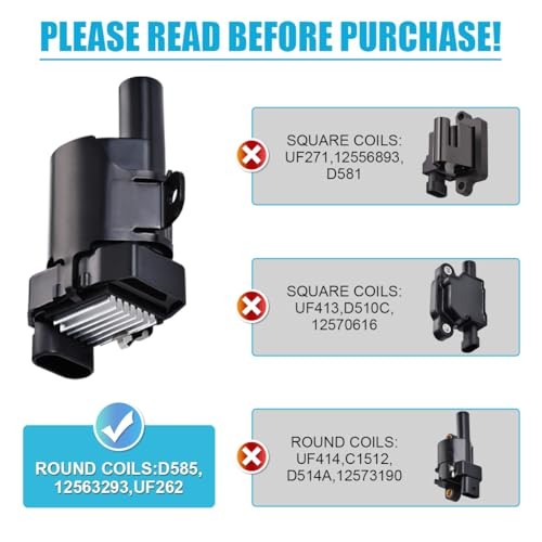 One Round Ignition Coils on Plug Pack Compatible with One MAS Coil UF262