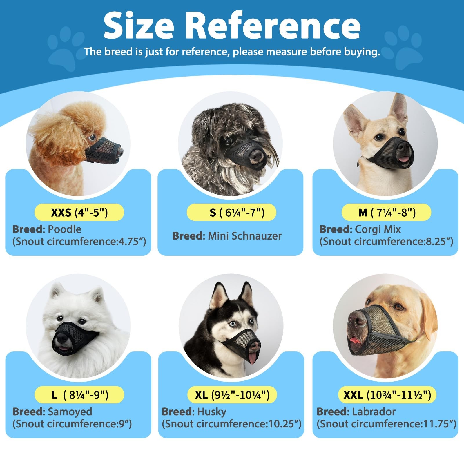 Dog Muzzle Suits for Small Medium Large Dogs Mesh Muzzle Pack for Dogs Anti B