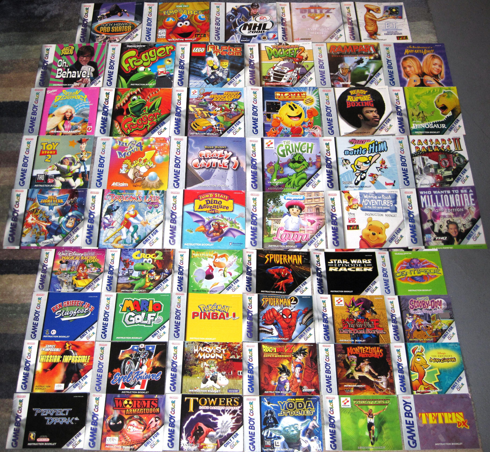 Authentic Nintendo Game Boy Color Manuals - Very Good, You Choose, B2G1