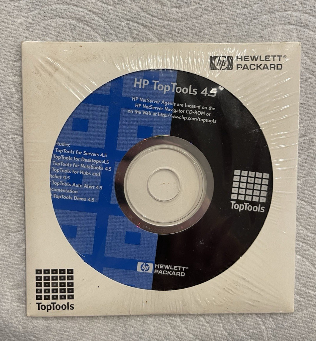 HEWLETT PACKARD HP TOP TOOLS SOFTWARE CD VERSION 4.5 1999 Sealed