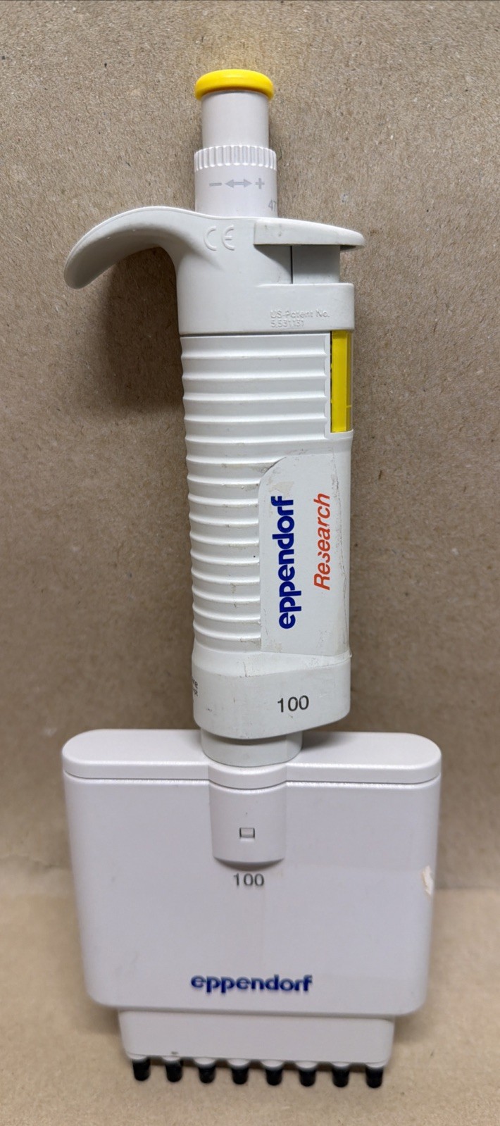 EPPENDORF RESEARCH 10 - 100 µL YELLOW PIPETTE 8 CHANNEL 022452029