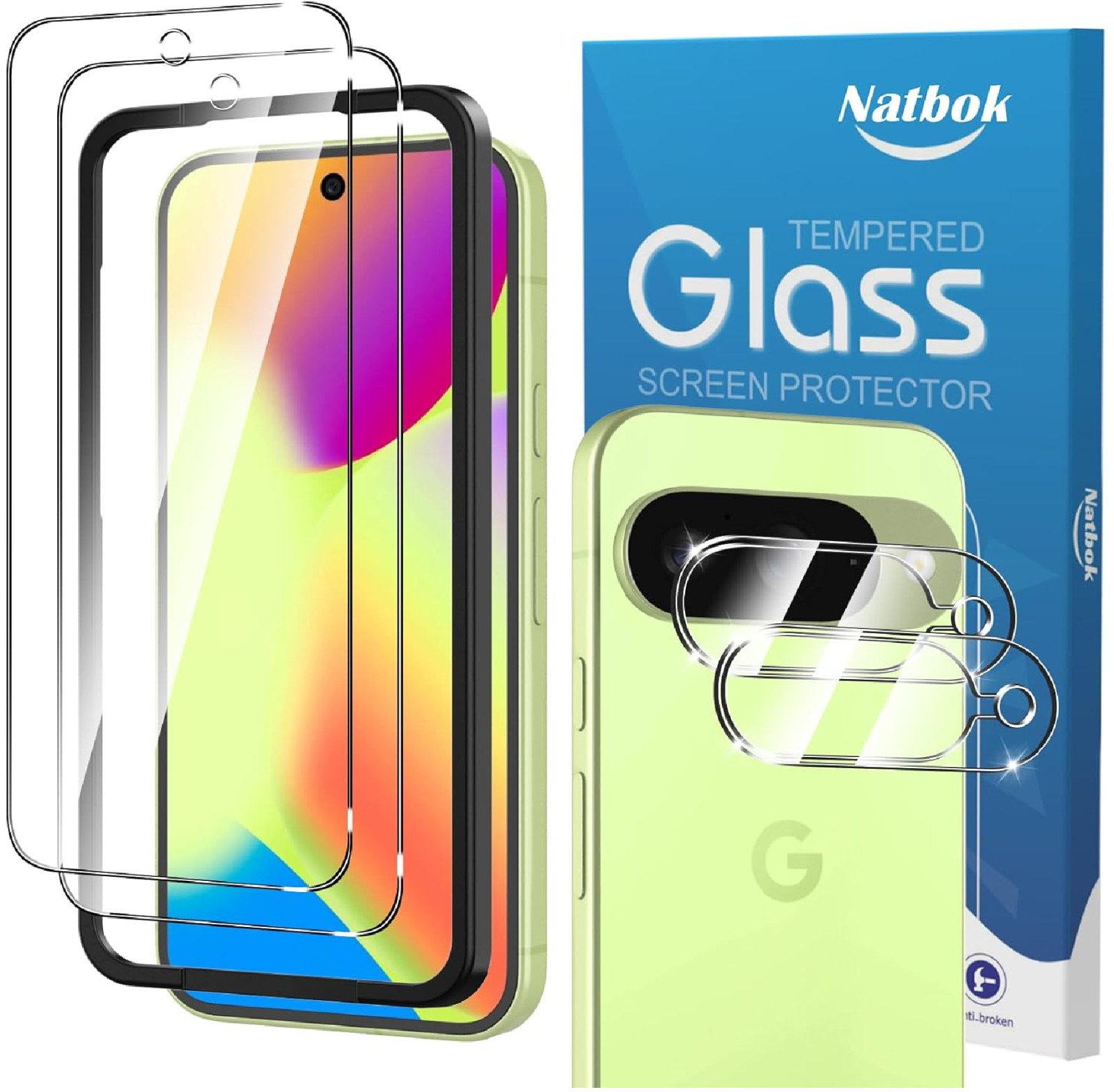 2+2 Pack for Google Pixel 10 Screen Protector with Camera Lens Protector,with Al