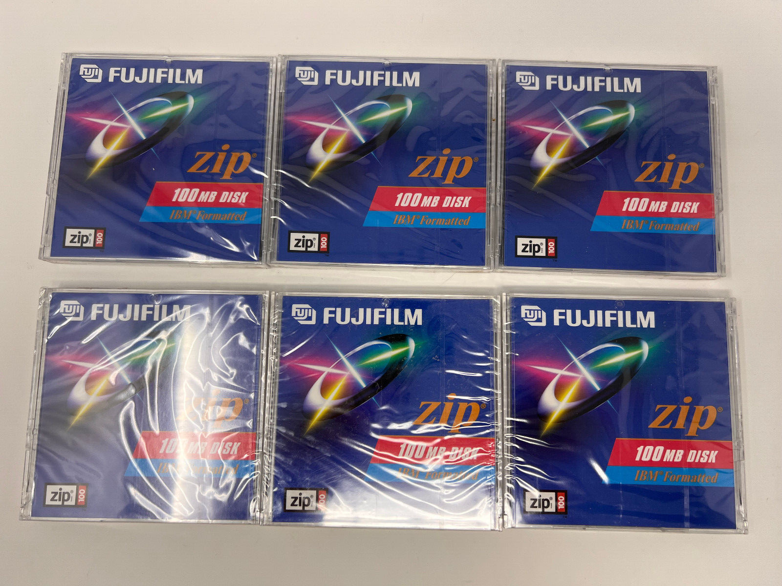 Fujifilm 100MB Zip Disk - Pack of 6 (Six Single Discs) Factory Sealed New