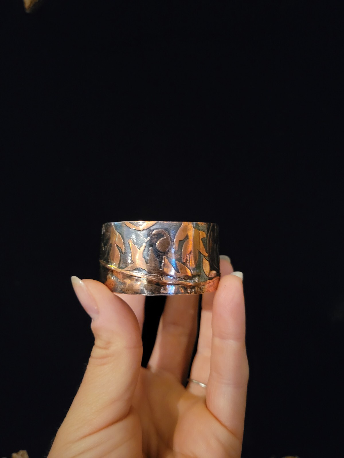 Rustic Mountain Stamped Cuff