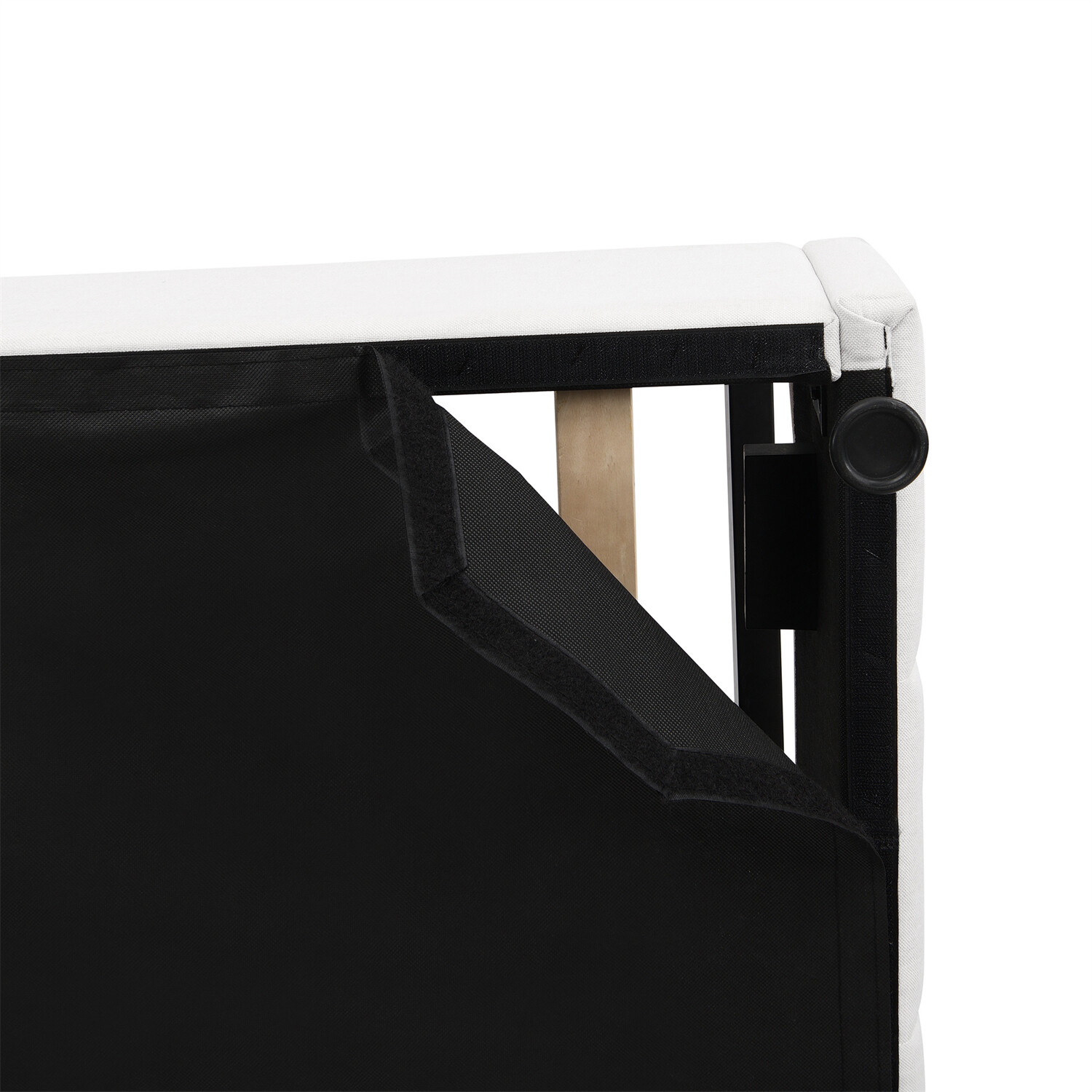 Full Size Upholstered Platform Bed Frame with Hydraulic Storage System White New