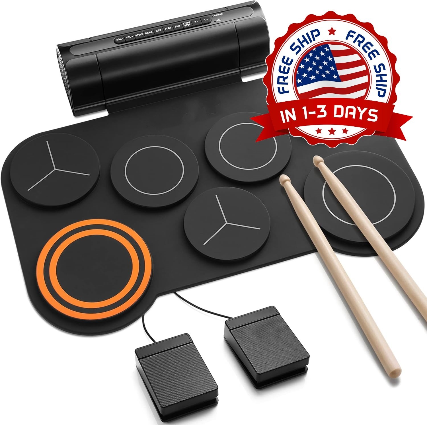 Batería electrónica, instrumento para regalar en Navidad y cumpleaños, NUEVO US