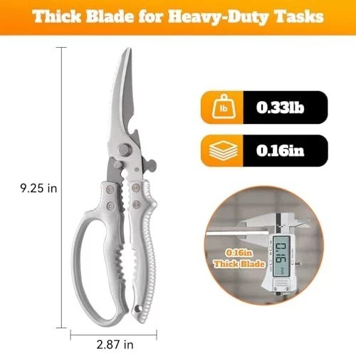 Heavy Duty Kitchen Scissors, Poultry Shears for Meat, Chicken, Bone, Turkey, …
