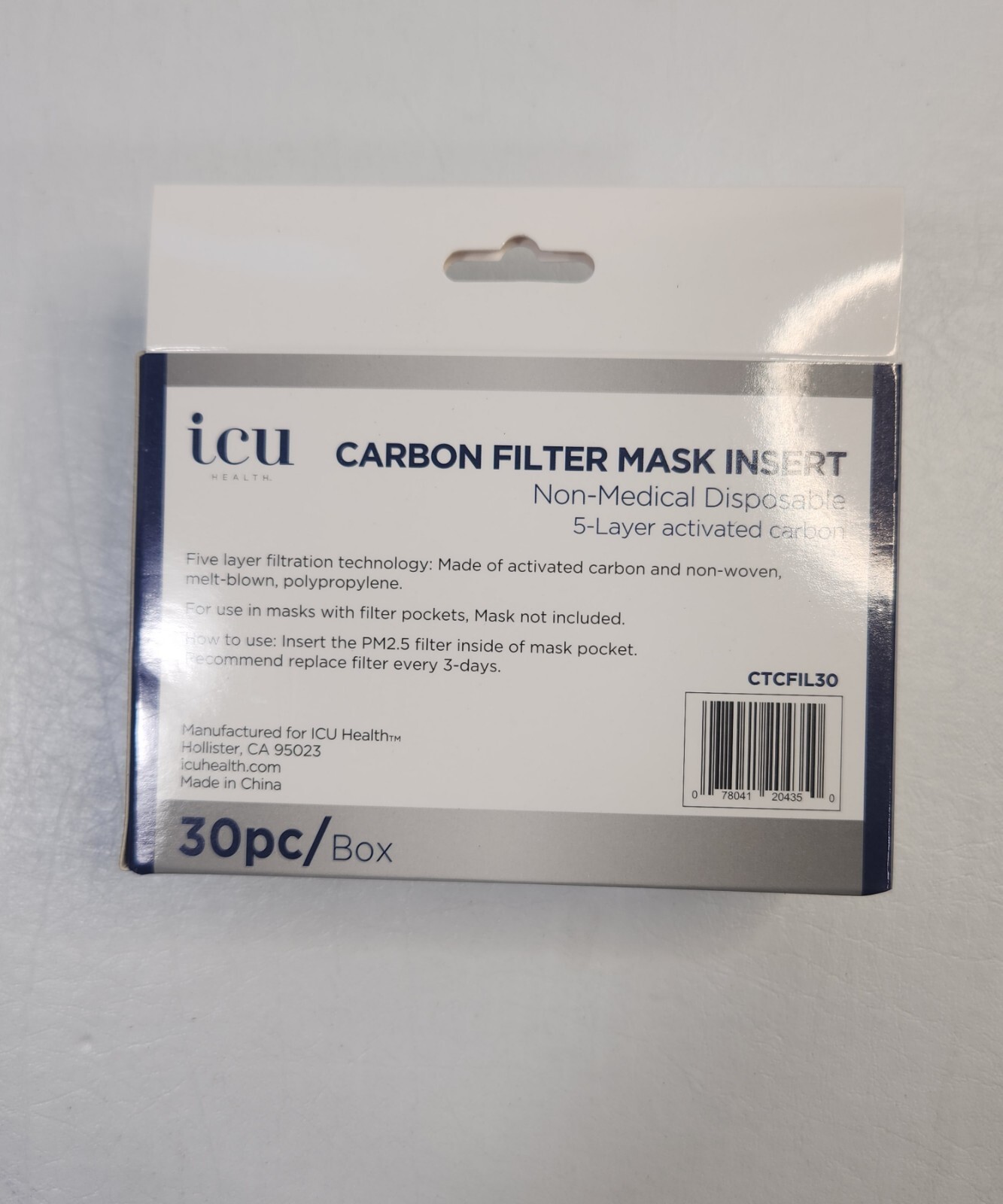 30-Pack, 5-Layer Activated Carbon Mask Filter Insert! Reusable, PM 2.5!