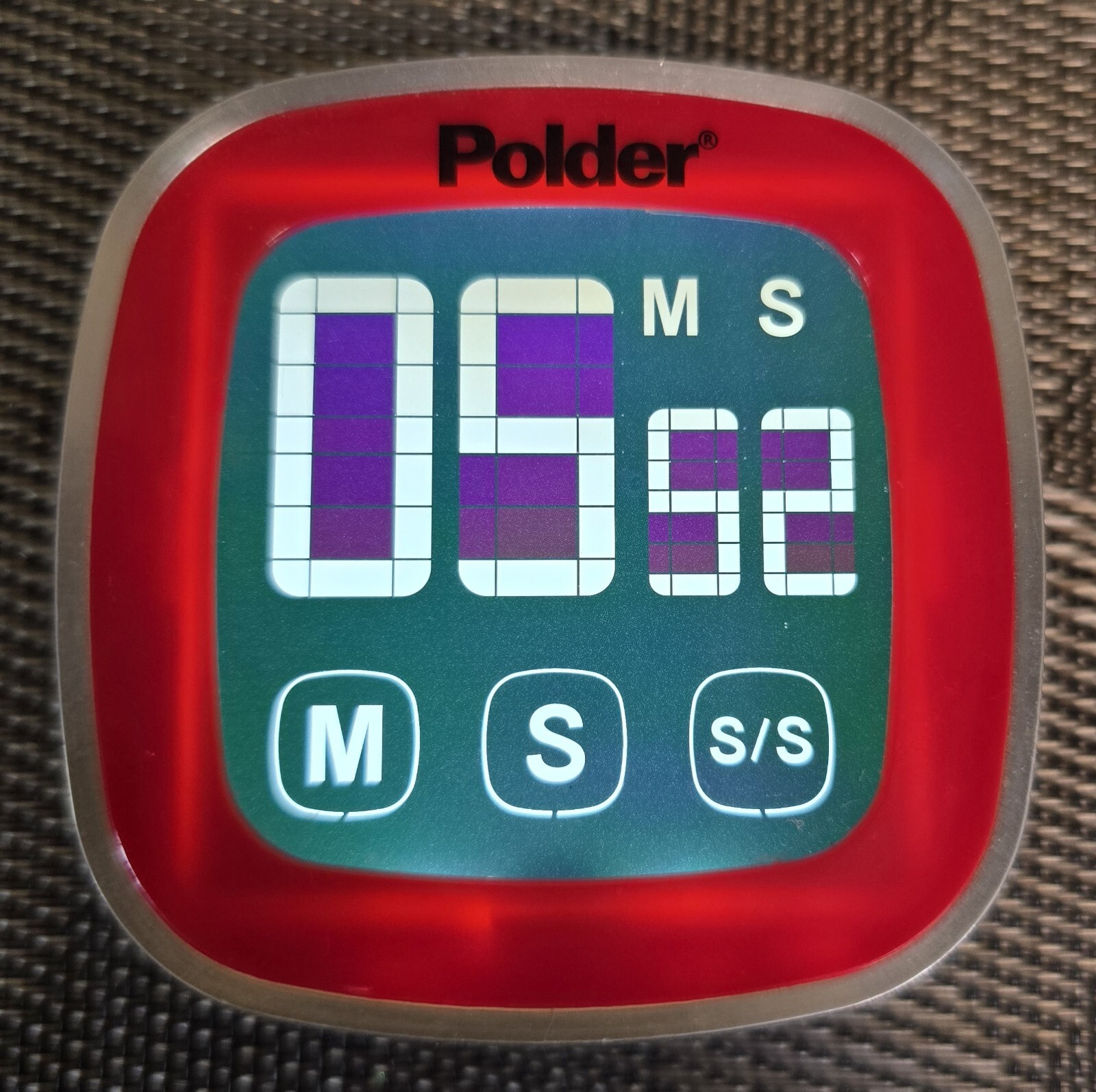 Polder Digital Touch Screen Timer; 100 minutes; Memory Function; Backlit Display