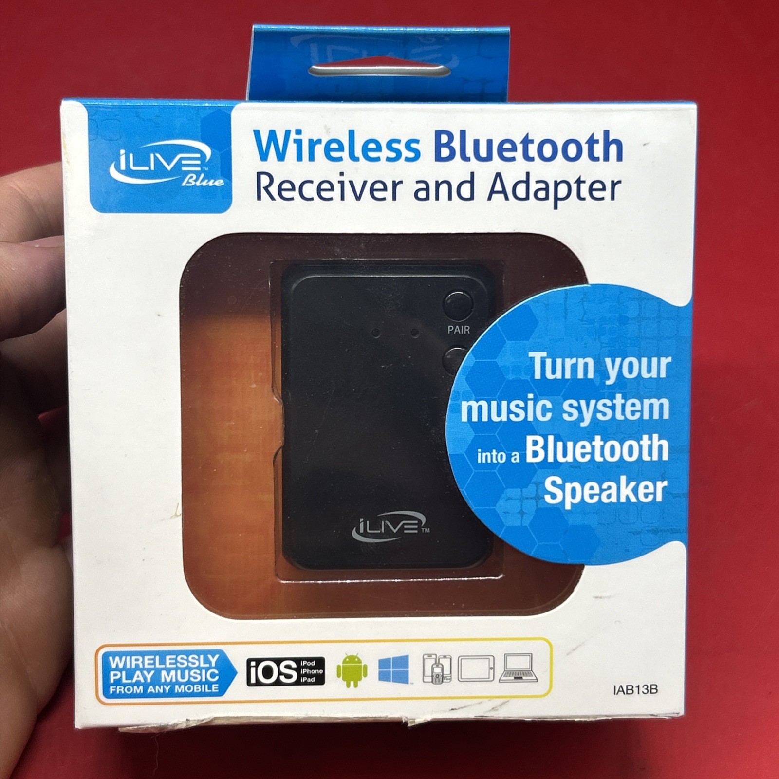 iLive Wireless Bluetooth Receiver and Adapter model IAB13B  NEW SEALED #Ig
