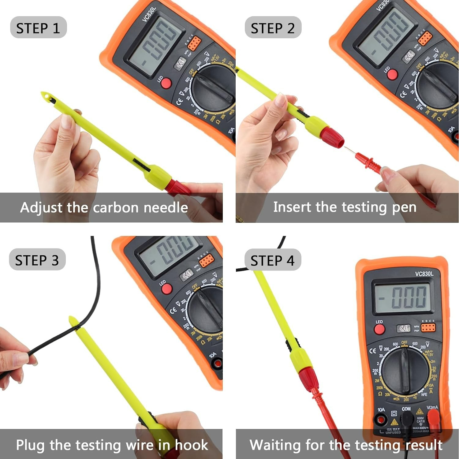 Durable Insulation Piercing Clips for Multimeters - Adjustable 14-22 AWG, 2 Pack