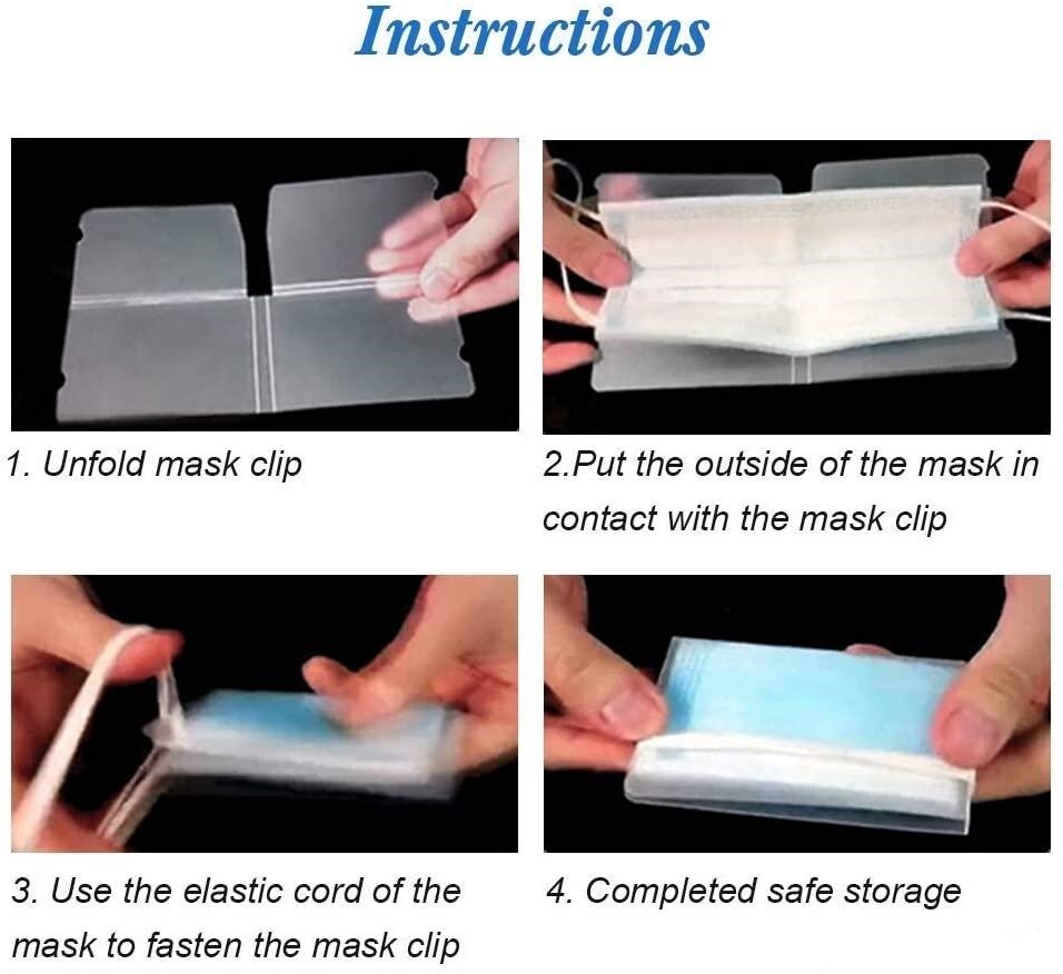 10 Pack Face Mask Storage Organizer Clear Reusable Portable Foldable