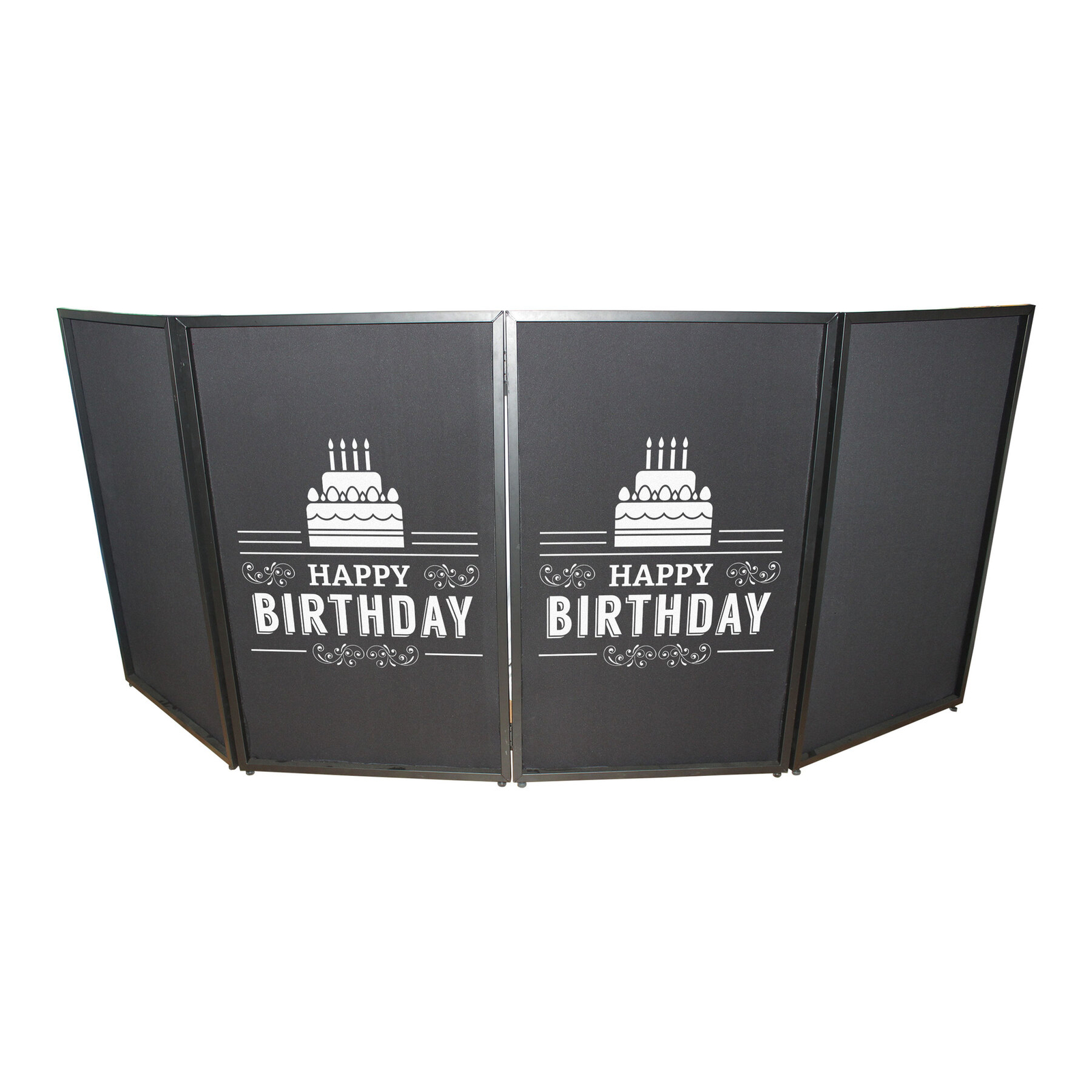 ProX XF-SHBD21 2) Happy Birthday Facade Enhancement Scrim - White Print on Black