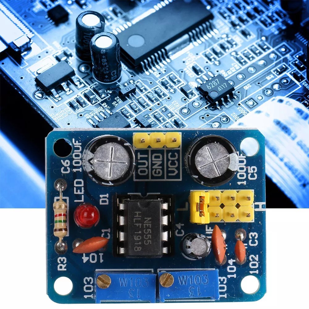 NE555 Pulse Frequency Generator Board LED Indication Continuous Output Range