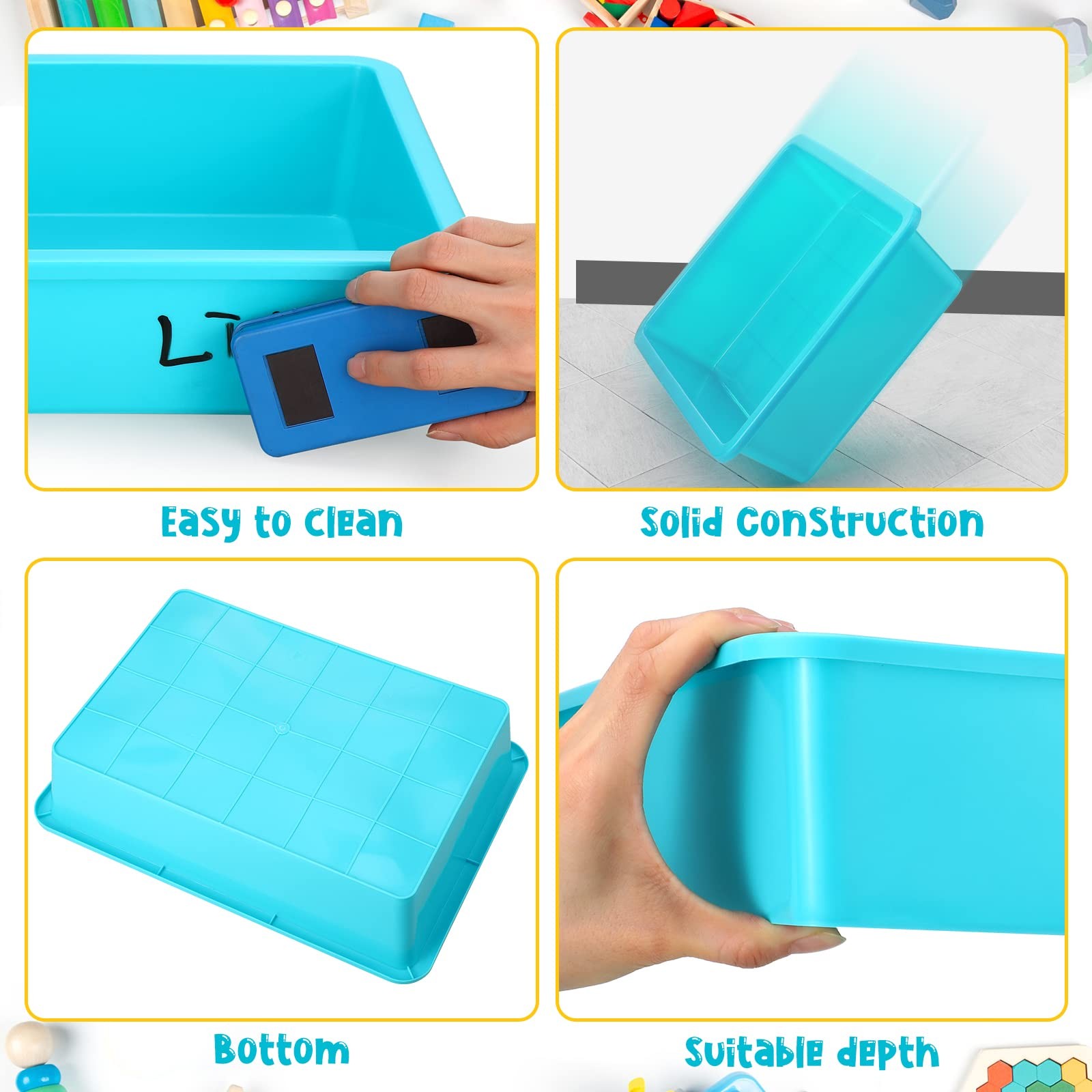 10 PCS Flat Storage Tray Organizer Bin Letter Size Paper Classroom Stackable