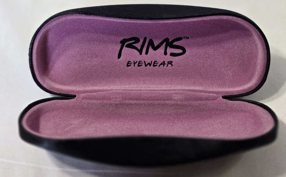 RIMS Eyewear Eyeglass CASE ONLY Black /purple Hard Clamshell
