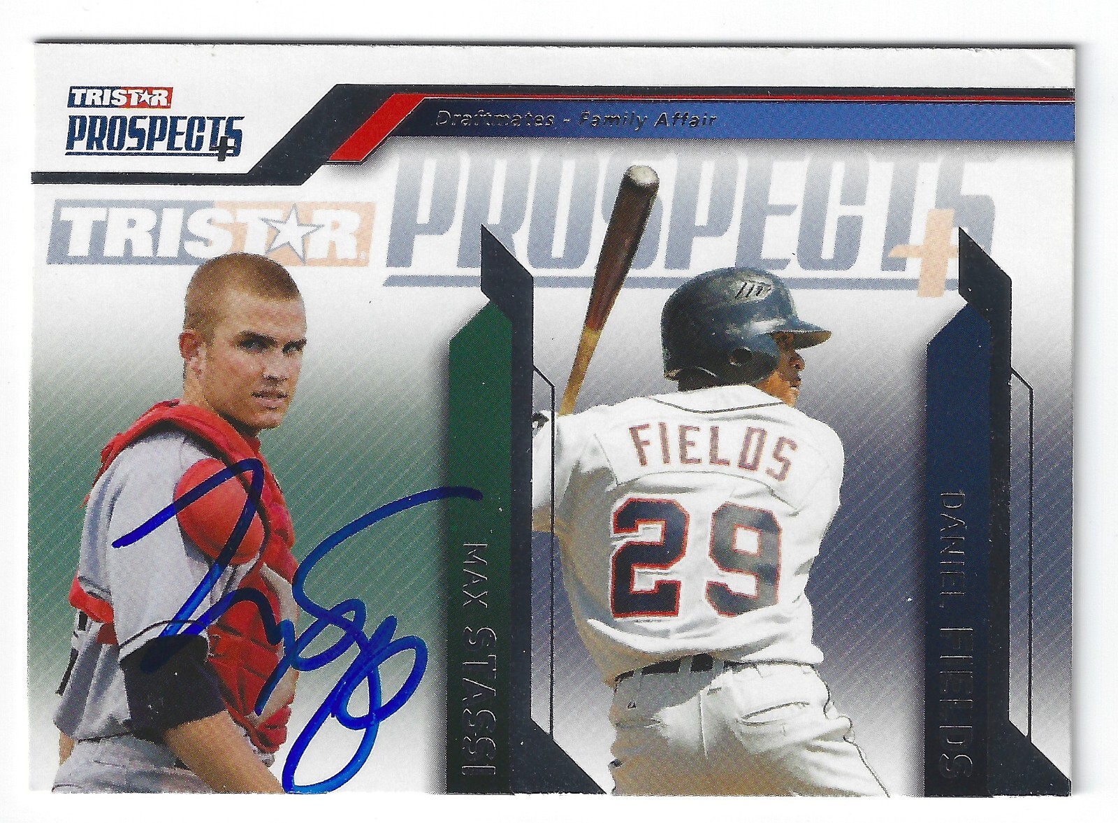 MAX STASSI OAKLAND A'S SIGNED CARD CHICAGO WHITE SOX ASTROS LOS ANGELES ANGELS