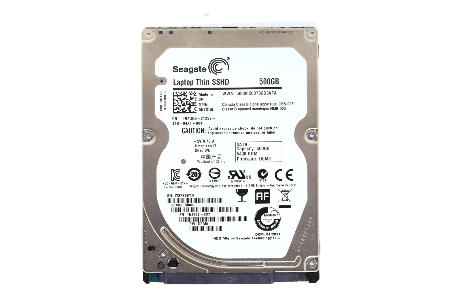 Seagate SSHD 500GB Hybrid Drive 500 GB Internal 2.5 ST500LM000 MLC/8GB 64MB SATA