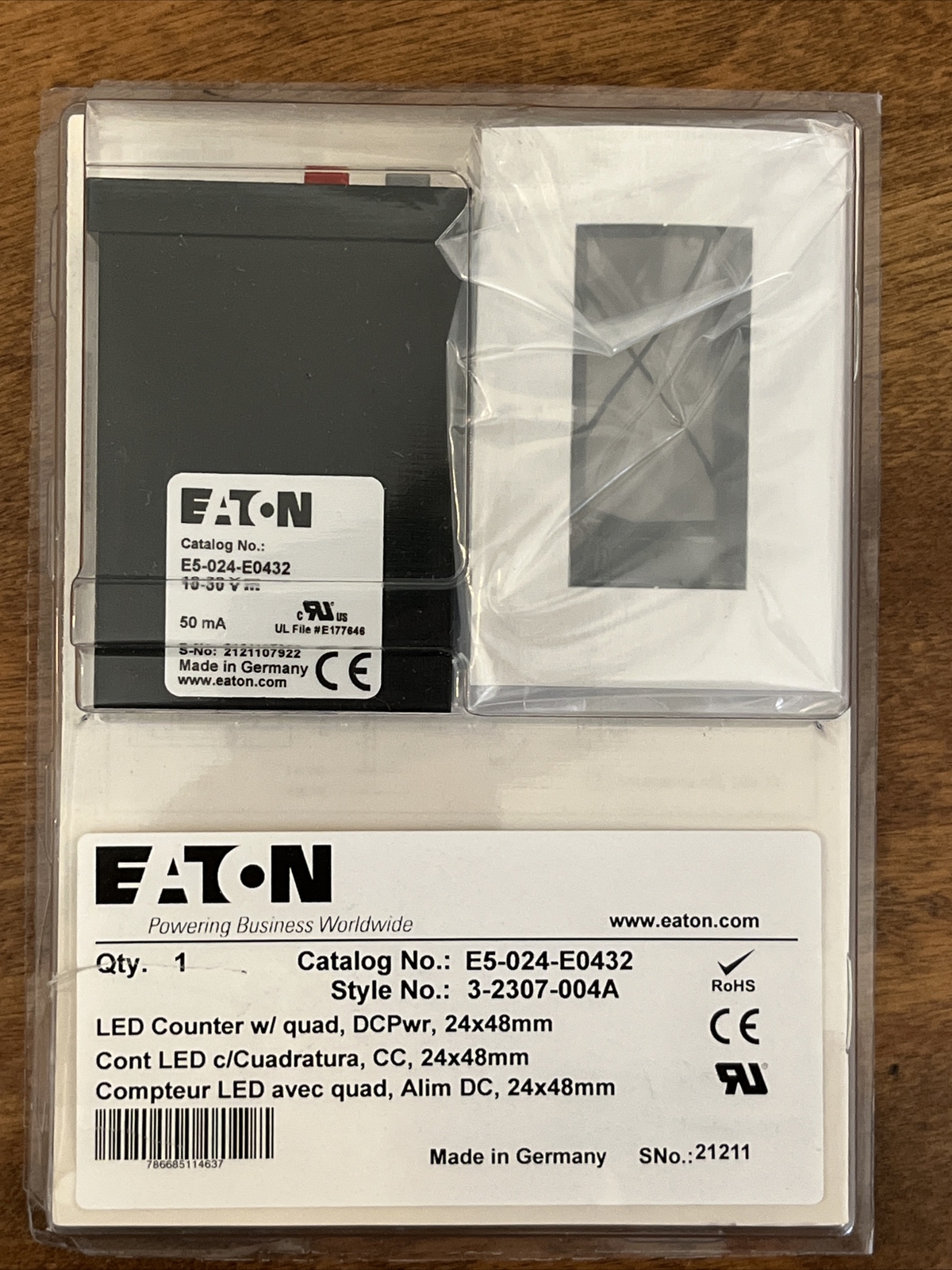 Eaton Durant, LED Counter w/ quadrature, DC Power. 3-2307-004A, E5-024-E0432
