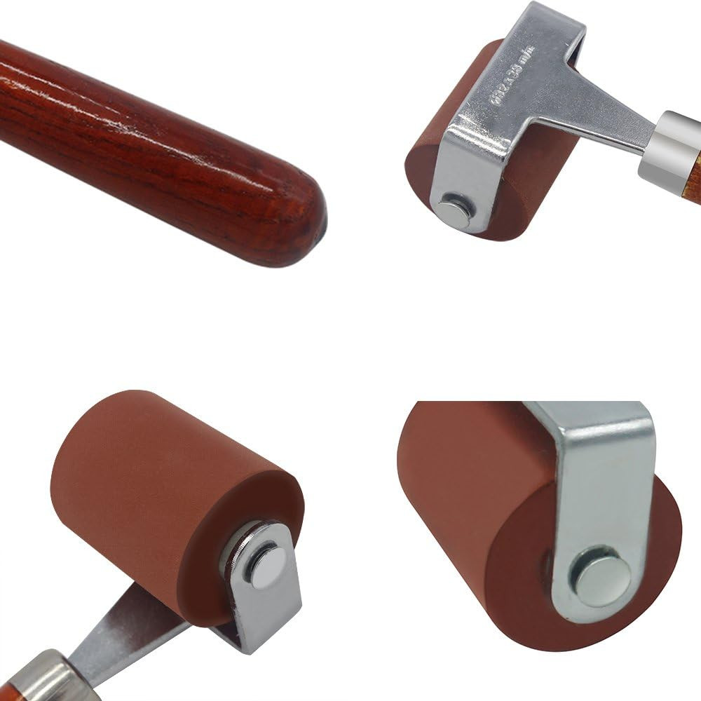 Rubber Brayer, Brayer Roller, Soft Rubber Brayer Roller with Wooden Handle