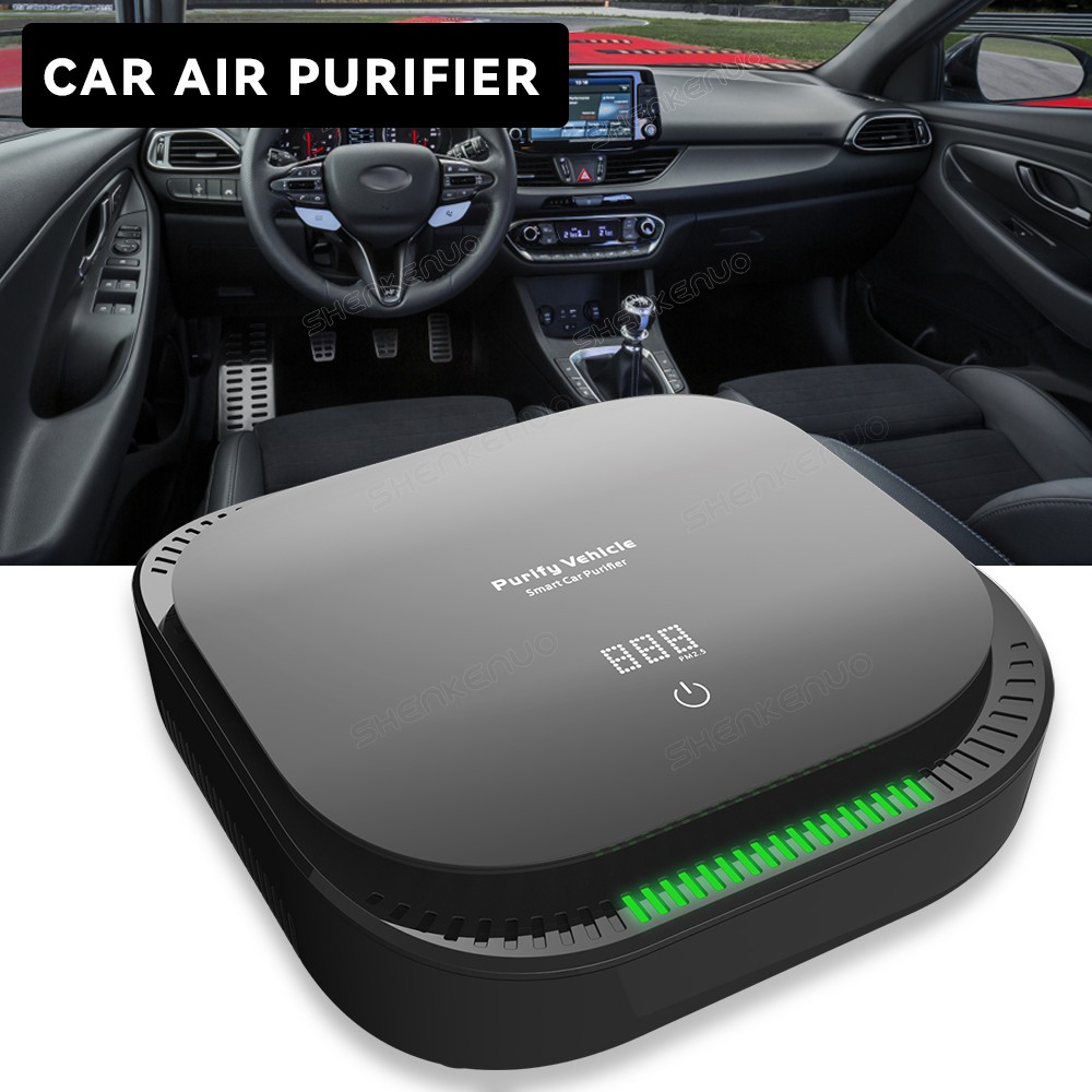 Auto HEPA Air Purifier with Ionizer, Car Cabin Cleaner, Removes Smoke Dust Odor