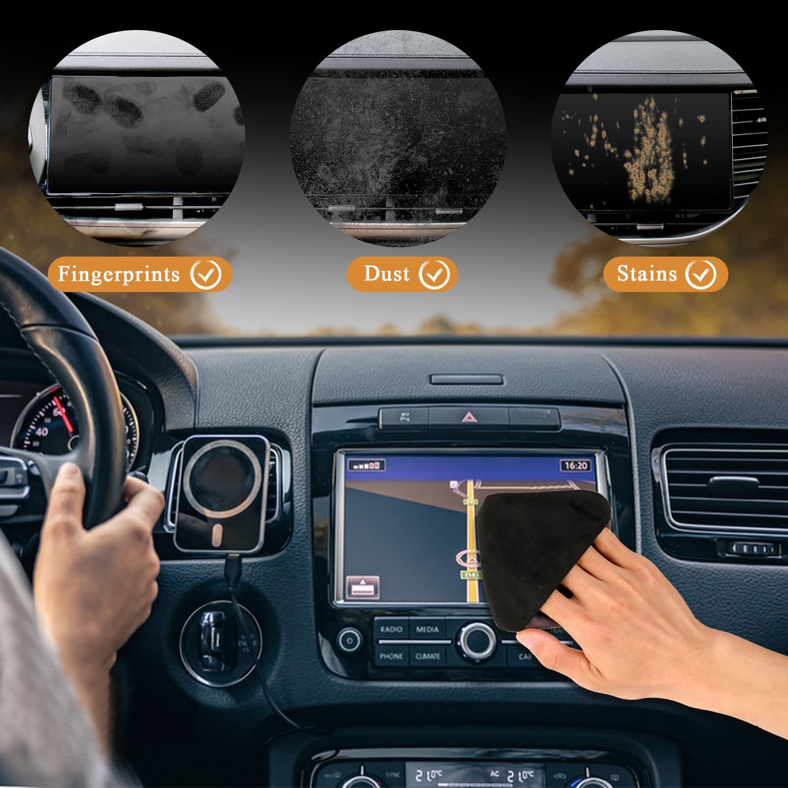 Car Screen Cleaner, Car Touch Screen Cleaner, Microfiber Cloth Auto Touchscre...