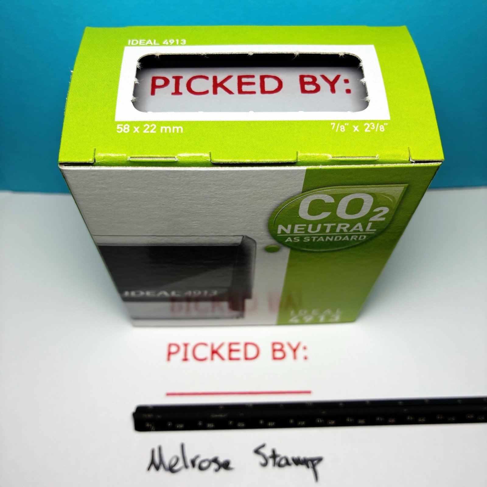 Picked By Rubber Stamp Self Inking Red Ink Ideal 4913