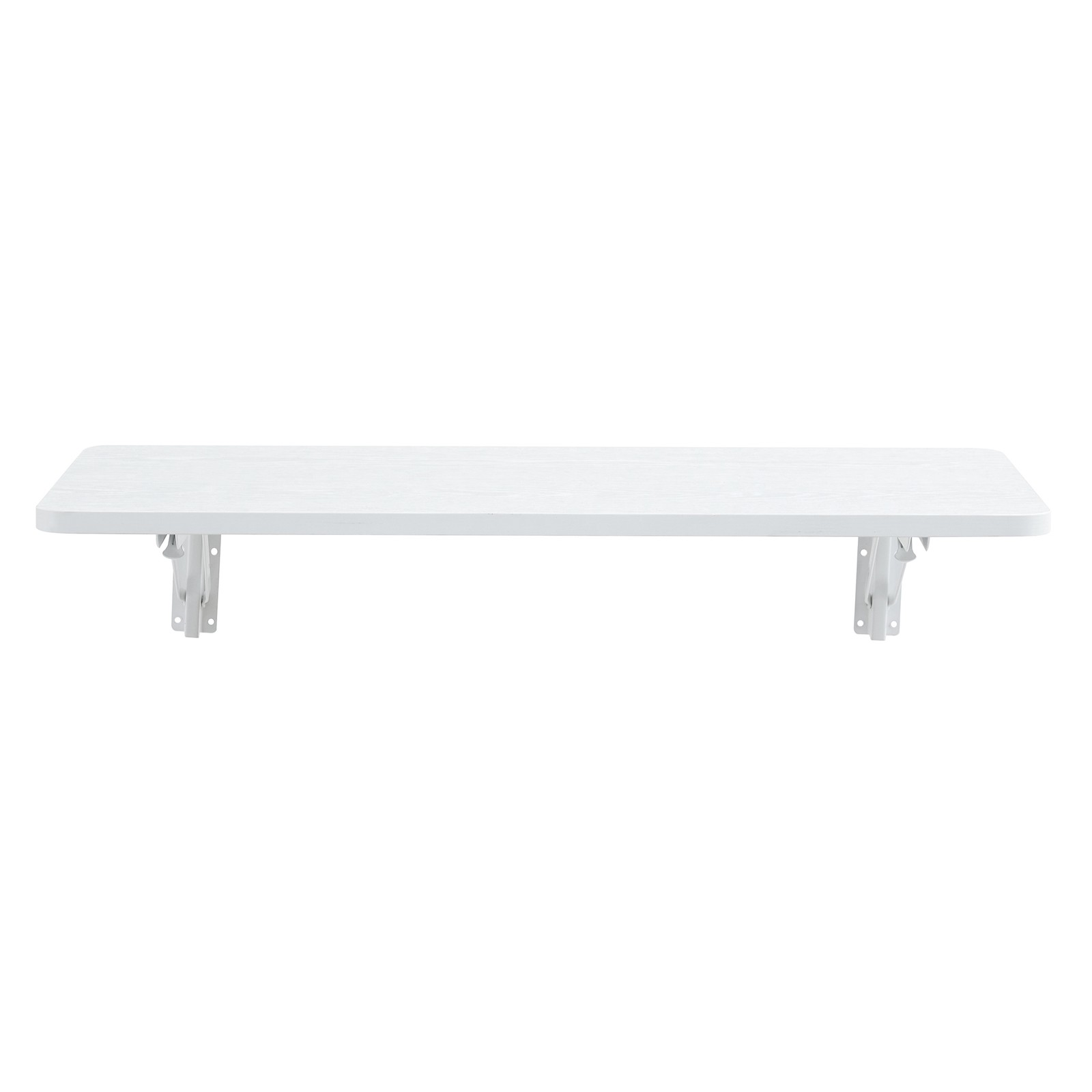 Wall Mounted Folding Table, White Solid Wood, 31.4" x 15.7"