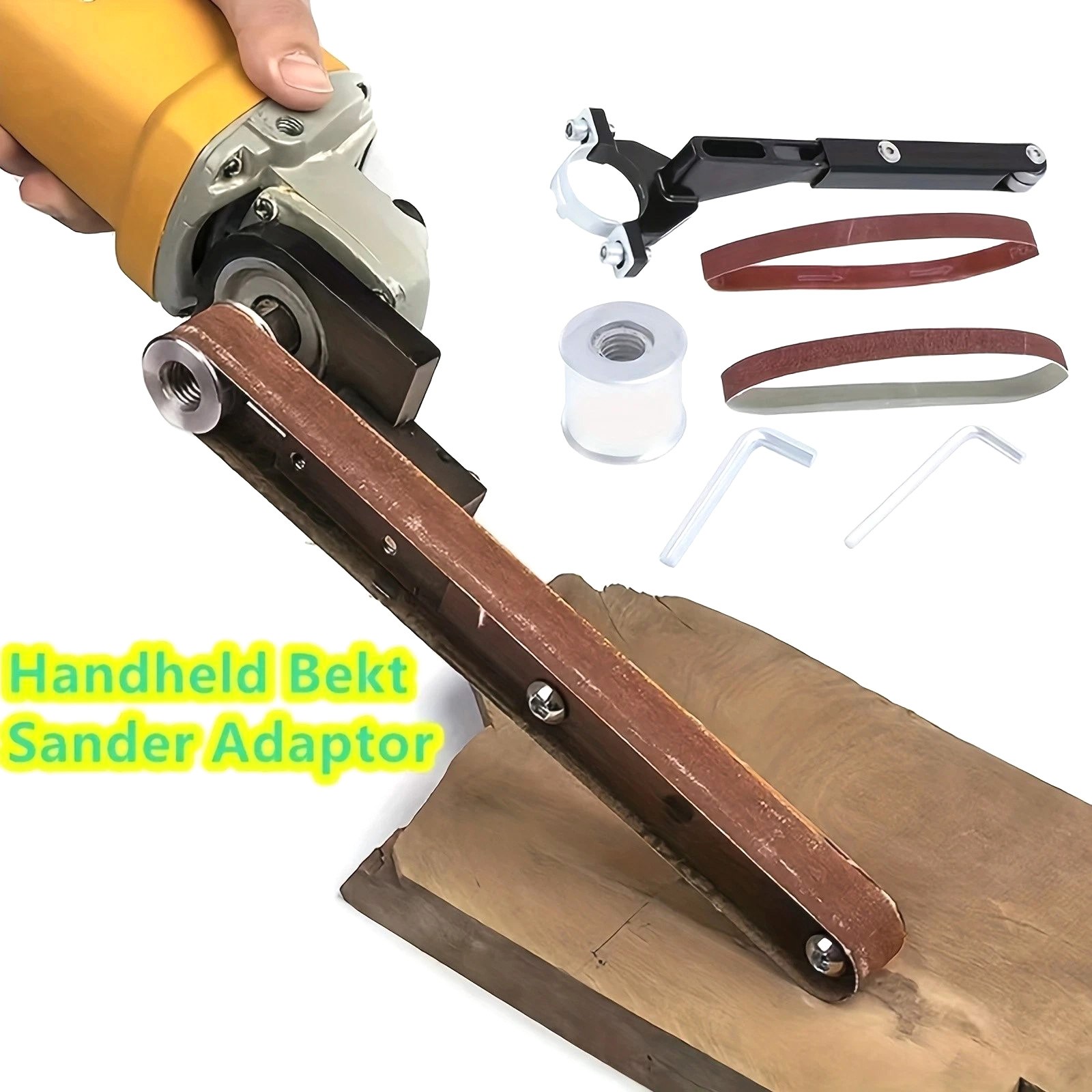 Belt Sander Conversion Unit System For Angle Grinder Metal Wood Sanding Removal