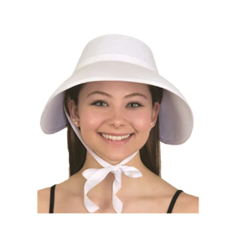 White Bonnet - Felt - Frontier Handmaid Holiday - Costume Accessory - One Size