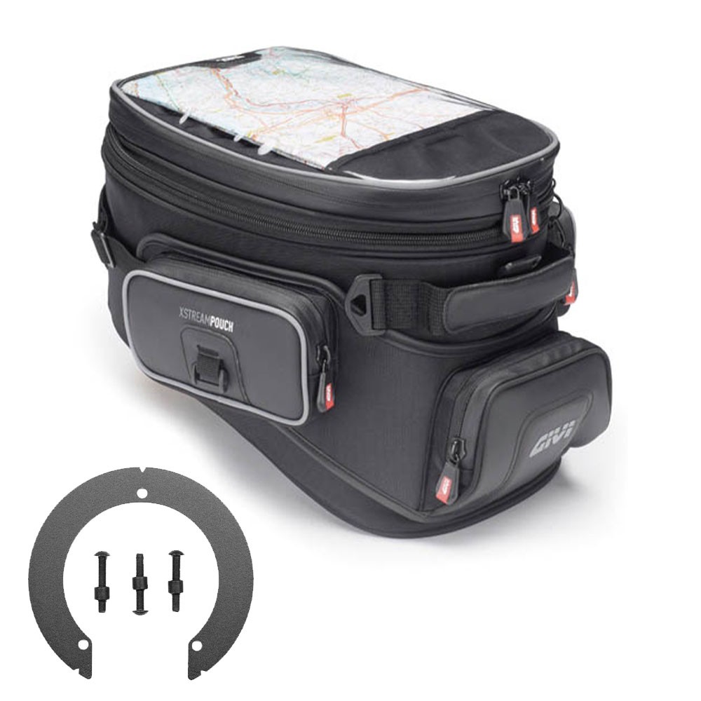 GIVI Tank Bag XS308Y + Flange BF23 for Yamaha Tracer 9 GT 2021-2022 Black