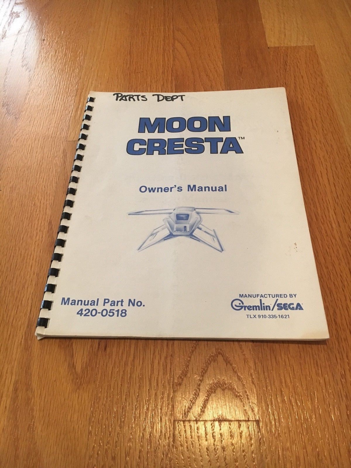 Moon Cresta Video Arcade Game Owner's Manual, Gremlin/Sega 1980