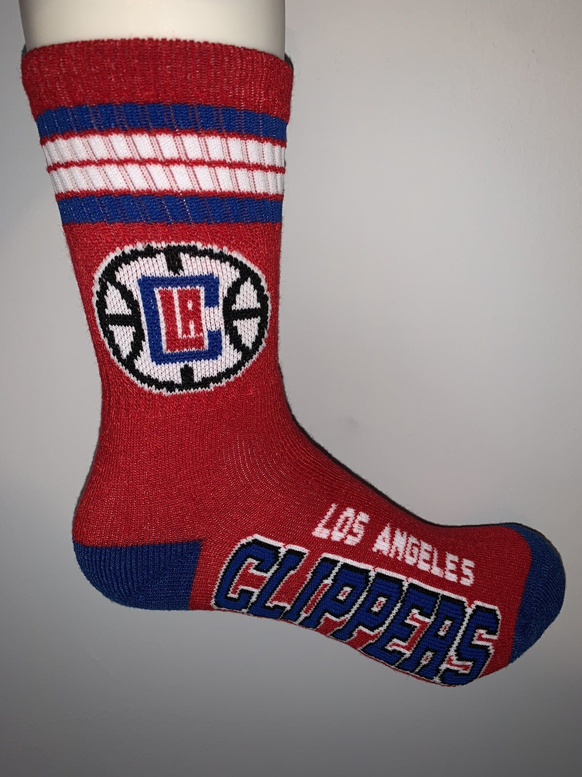 LOS ANGELES CLIPPERS NBA BASKETBALL JERSEY LOGO 4 STRIPE CREW SOCKS YOUTH KIDS