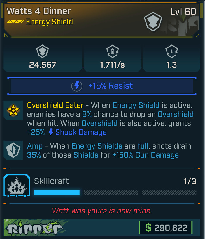 Borderlands 4 OP⭐  WATTS 4 DINNER SHIELD⭐150% AMP ⭐ PC/XBOX/PS4/PS