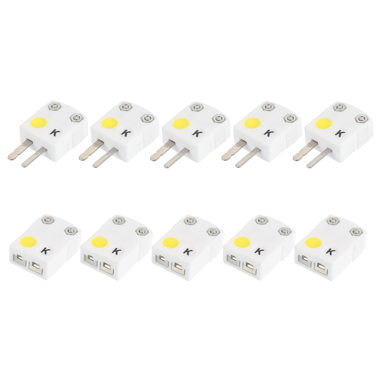 5 Set K Type Thermocouple Wire Connectors Female Male Plug Temperature 650°C