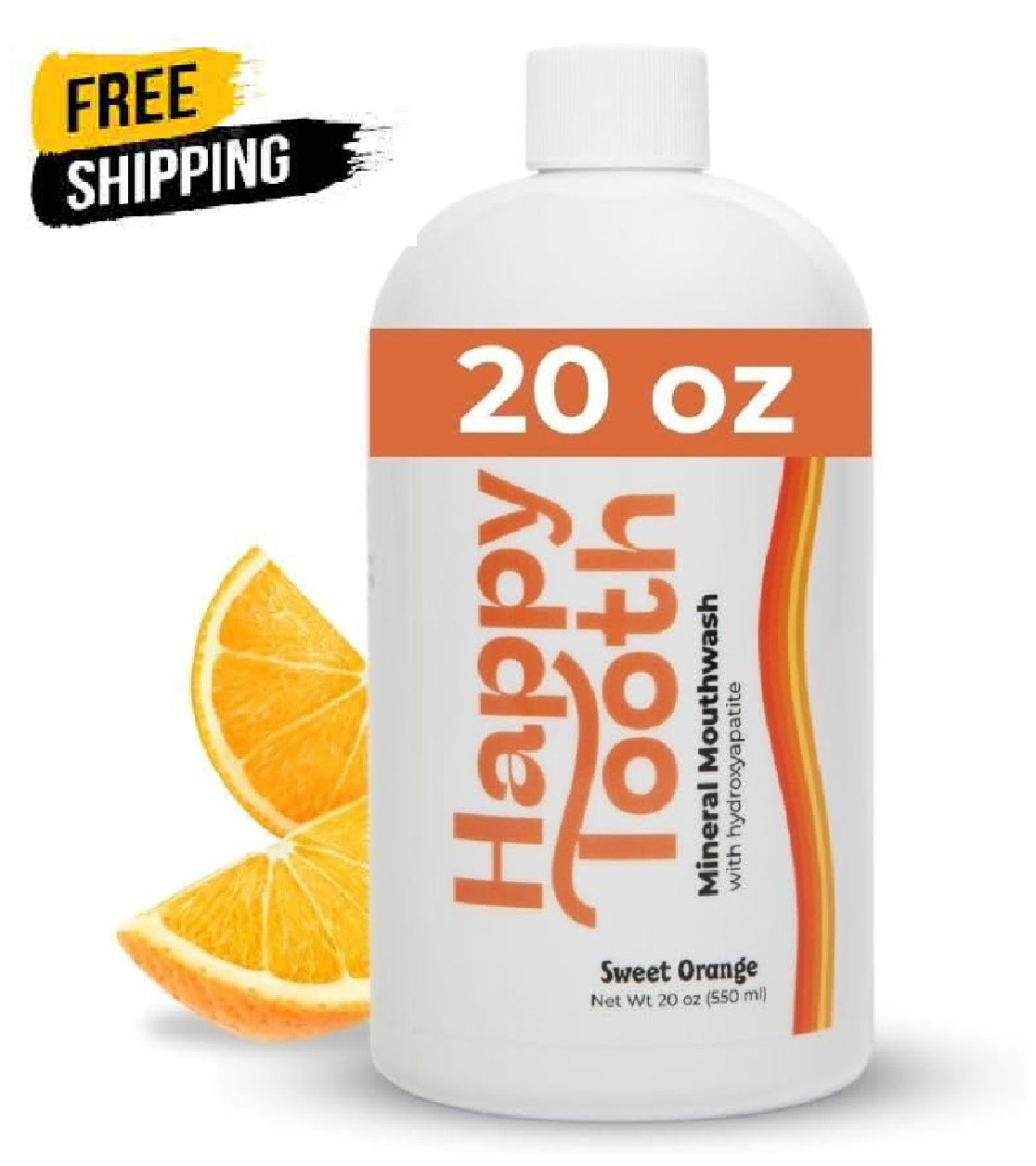 Happy Tooth Hydroxyapatite Mouthwash, Fluoride Free, Teeth Whitening, Reminerali
