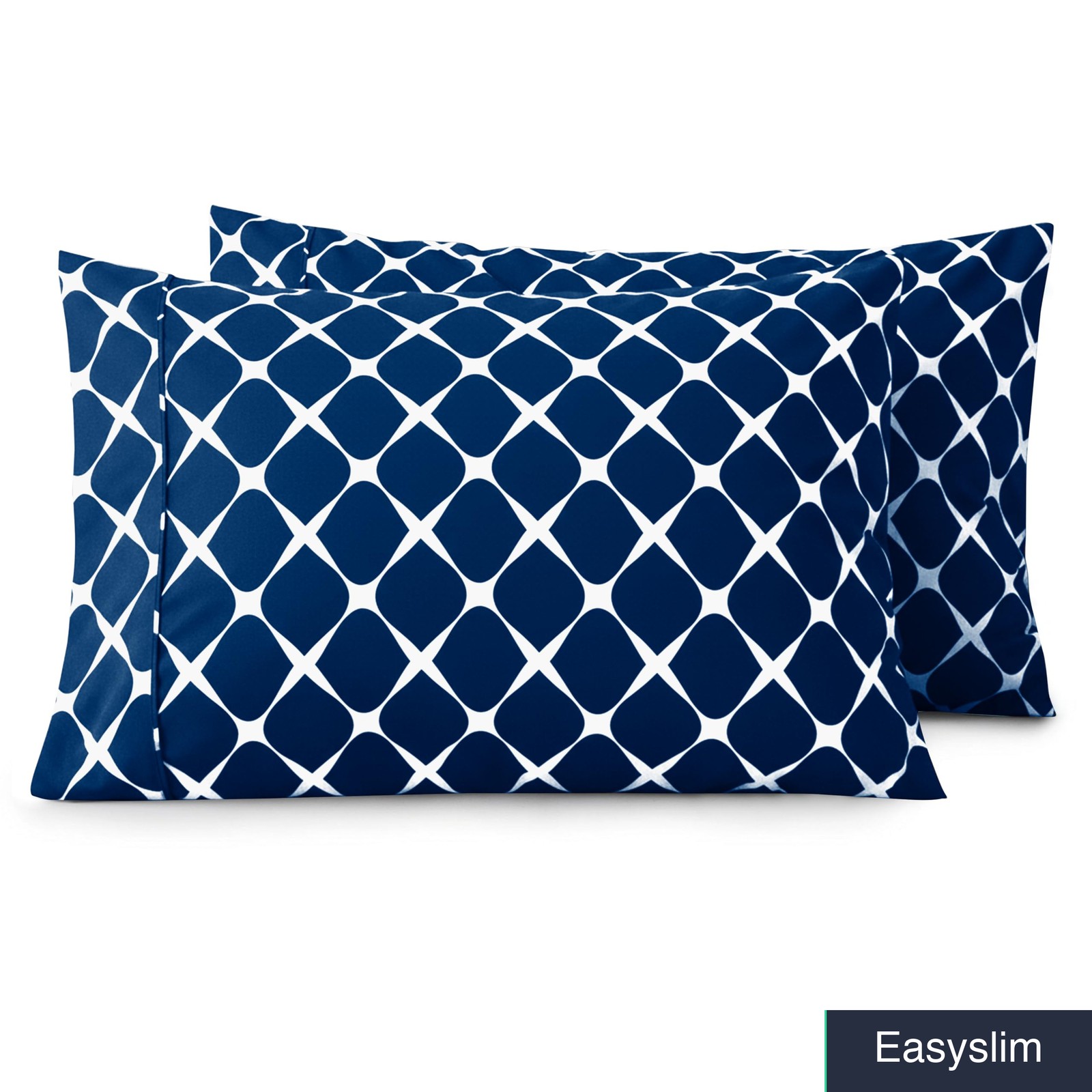 Double Brushed Microfiber Pillowcase Set 2-Piece Standard Queen Navy