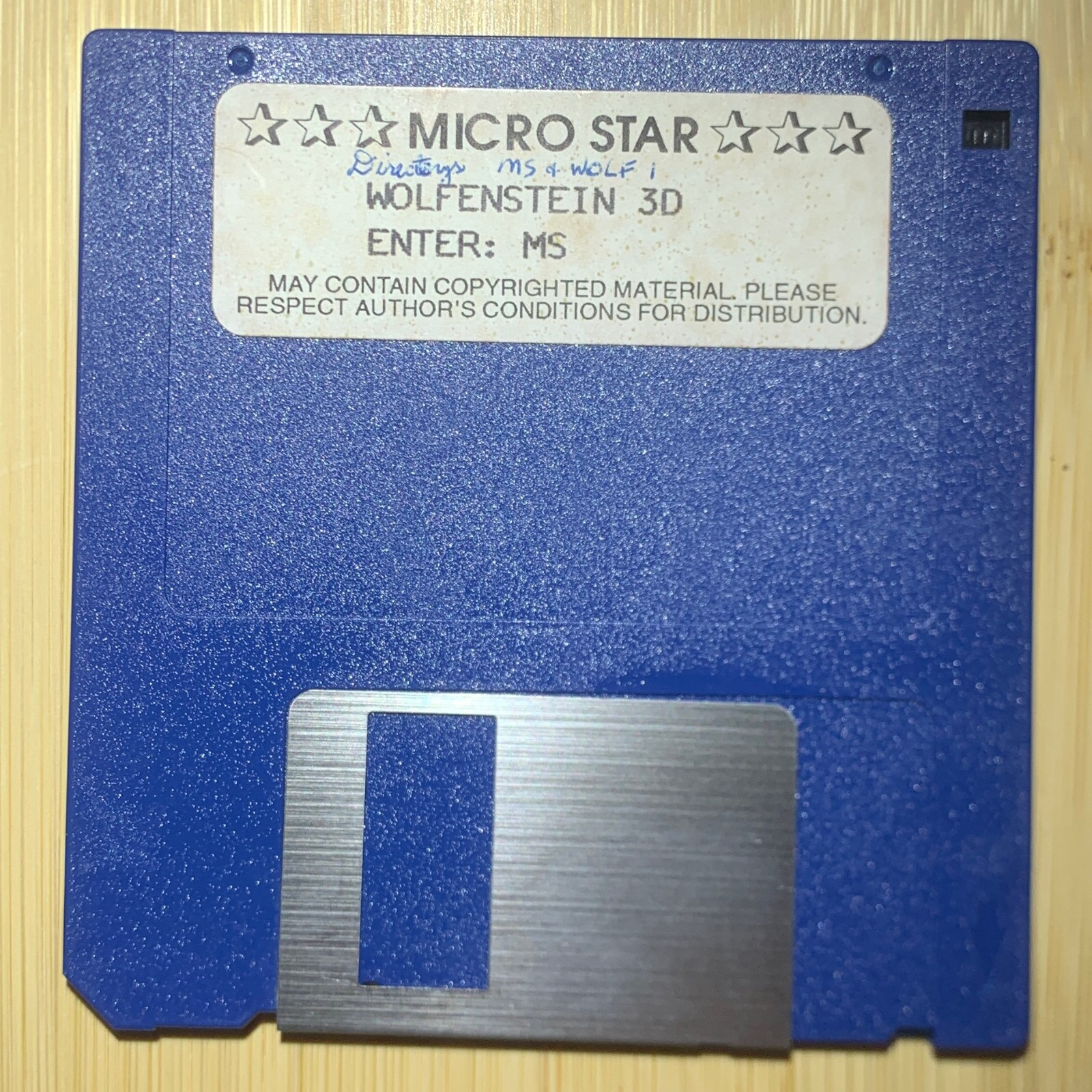 Wolfenstein 3D MS-DOS Floppy Disk - Micro Star