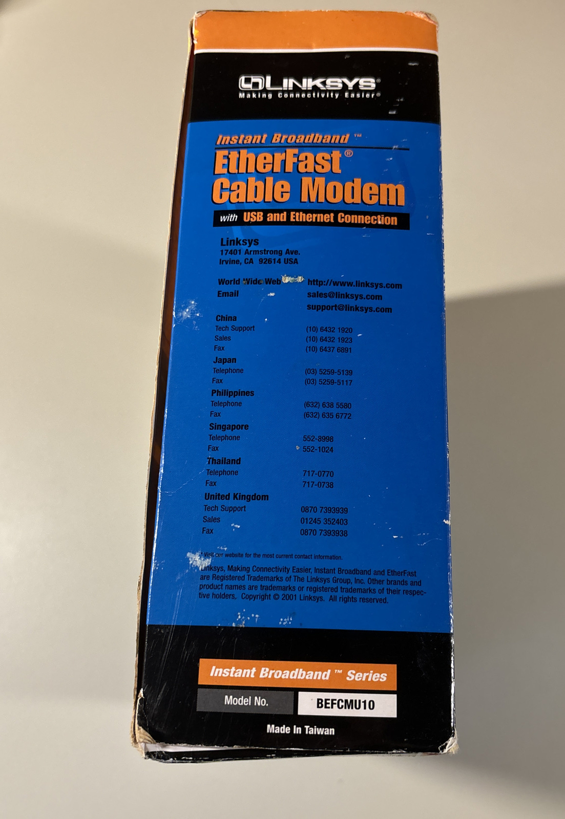LINKSYS Modem BEFCMU10 Instant Broadband Complete In Box USB Connection