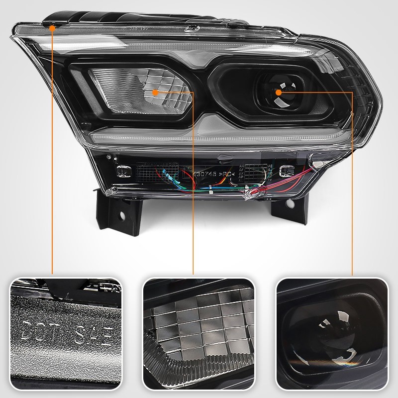 Black Full LED Projector Headlight For Dodge Durango 2021-2024 DriverLeft